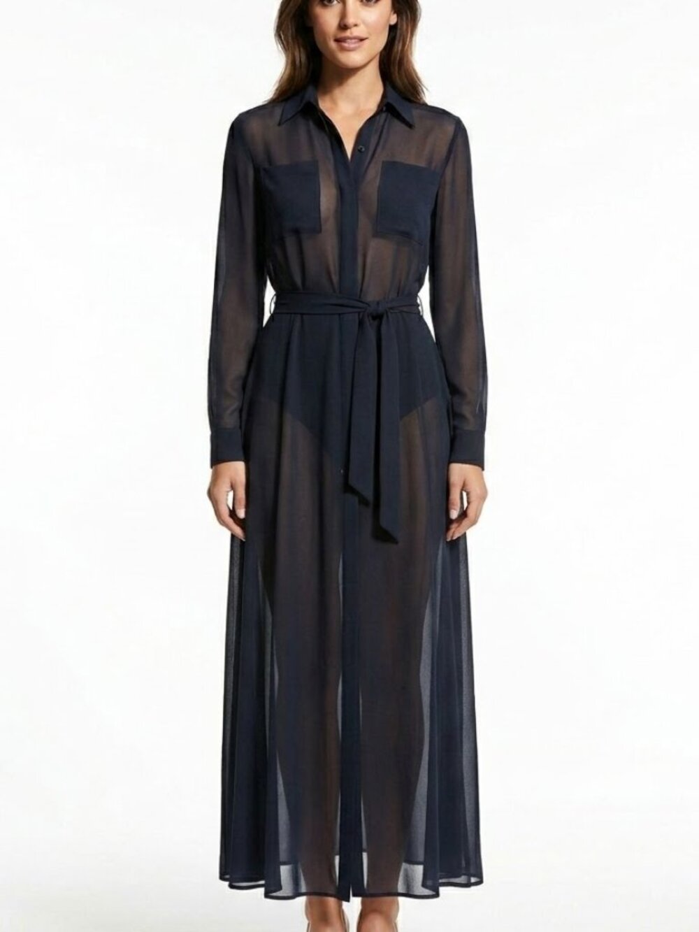 Dida International Vintage 90s Whimsigoth Sheer Button Front Maxi Dress 13/14
